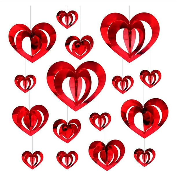 80 Piezas Colgante de Amor 3D DecoracióN de Boda del DíA de San ValentíN Colgante DecoracióN del Hogar