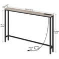 thumbnail image 3 of HOOBRO 47.2" Skinny Console Table with Power Outlets, 5.9" Behind Couch Table with Charging Station, Narrow Sofa Table, Long Entryway Table for Living Room, Hallway, Foyer, Greige BG15XG01G1, 3 of 14