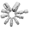 thumbnail image 1 of 10pcs Pneumatic Connector Nozzle Electric Hose Cordless Power For Washing Machine Compressor Quick Coupler Iron Silver, 1 of 8