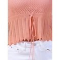 thumbnail image 5 of INSPIRE CHIC Women's Cropped Sweater Vest Crochet Sleeveless Tie Front Summer Beach Tops M Pink, 5 of 6