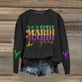 thumbnail image 2 of Tweang Mardi Gras Outfit for Women Plus Size Women Mardi Gras Print Sweatshirt Xmas Sweaters Fall Sweatshirts for Women Mardi Gras Sweatshirt Women Thanksgiving Sweatshirts for Women Black 1 L, 2 of 4
