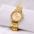 thumbnail image 1 of Relojes electrónicos para parejas con correa de acero de seis pines y tres ojos de diamante para hombres y mujeres, 1 of 5