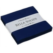 Bella Solids Royal Blue Moda Charm Pack; 42 - 5" Precut Fabric Quilt Squares