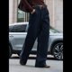 thumbnail image 5 of Vaqueros Holgados de Tiro Bajo para Mujer, Estilo Y2K, Rectos, Anchos y Estilo Boyfriend, Estilo Urbano, Informales Azul Oscuro M, 5 of 10