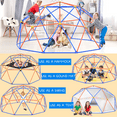thumbnail image 4 of Fiziti 6 in 1 Climbing Dome,10FT Dome Climber with Hammock for Kids 3 to 10,Jungle Gym Play Equipment,Supports up to 800 lbs Outdoor Climbing Toys,Anti-Rust,Easy Assembly,Gift for Kids,Blue+Yellow, 4 of 16