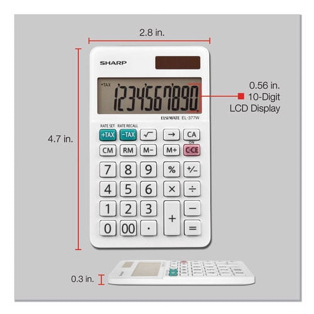 El-377wb Large Pocket Calculator, 10-Digit Lcd | Bundle of 2 Each