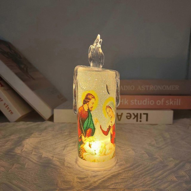 Christmas Flameless Candle With Santa Claus LED Candle Battery Operated Candle Christmas Themed Candle For Gift Christmas Decoration