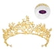 thumbnail image 3 of EeaseMX Frcolor - 1 pieza de tocado de novia, tiara barroca con libélula dorada y cristales de imitación, tiara de boda vintage, corona de reina para boda, cumpleaños, fiesta (dorada), 3 of 7