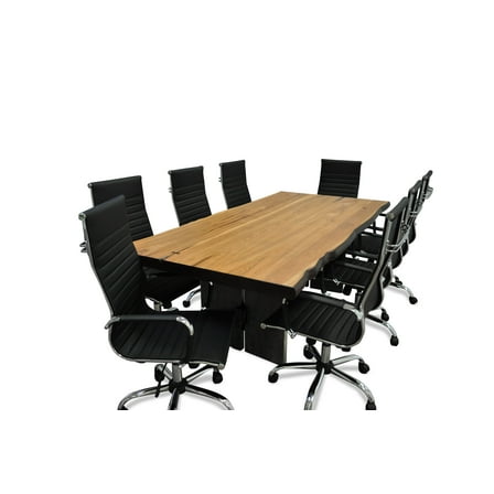 Arcum 9-Piece Live Edge Black Conference Set