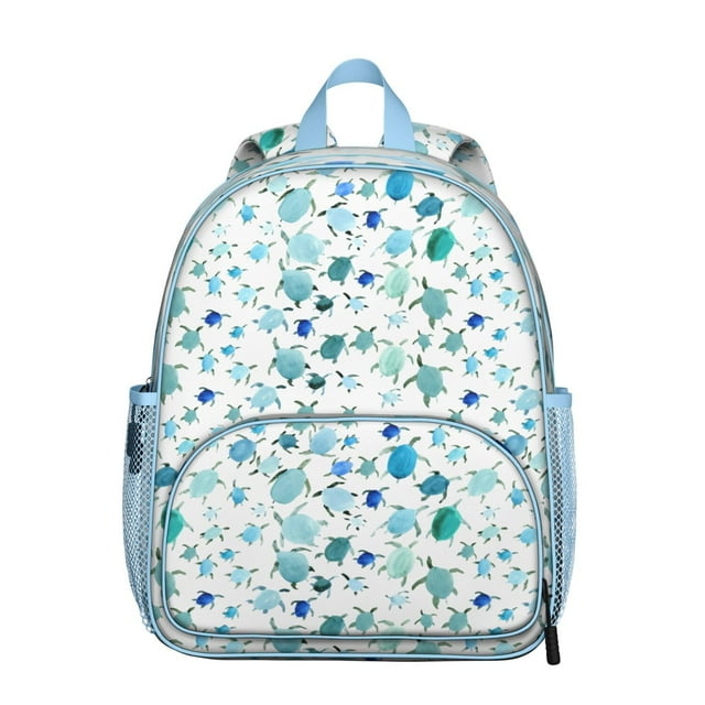 Tropical Sea Turtle Student Backpack – Hawaiian Ocean Animal Marine Life Underwater Cute Turtles Cartoon Beach Abstract Nautical Coral Reef Design
