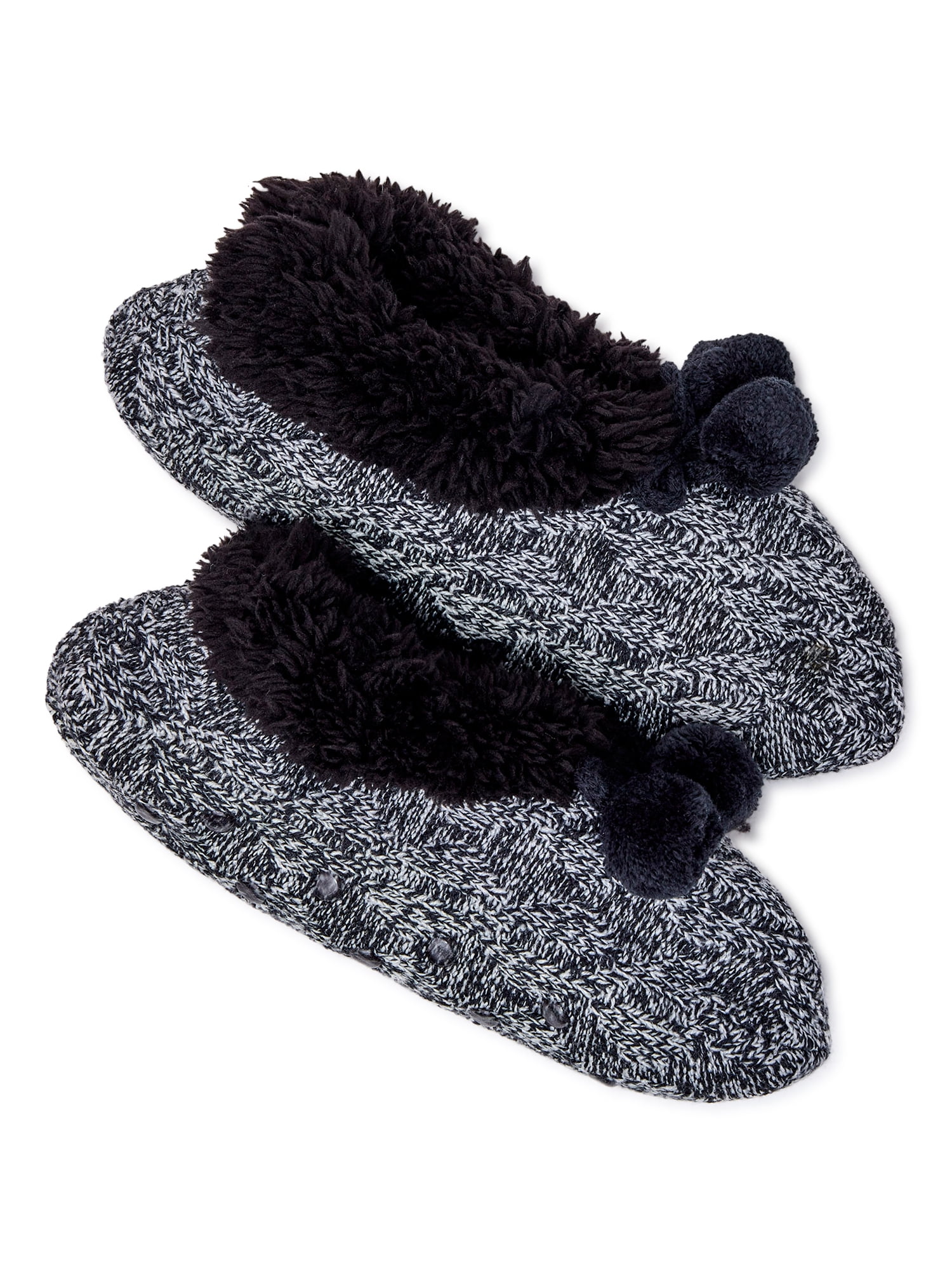 Joyspun Women's Knit Slipper Socks, 1-Pack, Size 4-10