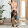 thumbnail image 2 of Mens Pajama Pants, Artistic Night Sky Sunflower Princess Soft Sleep & Lounge Pants for Men, Cuteness Casual PJ Bottoms Pants with Pockets, 2 of 7