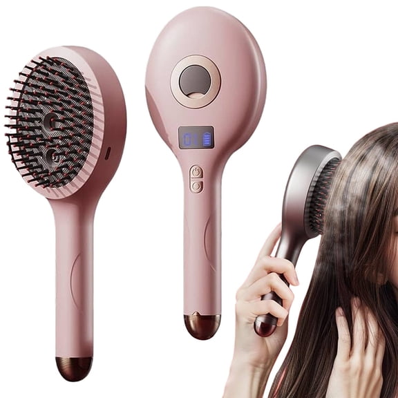2-in-1 Styling Brush & Hair Mist Sprayer - AA003 Model, Soft Glide Bristles, Smooths Frizz, Portable Hair Care Tool for Wet & Dry Hair, Travel Friendly, Pink Makeup Organizers