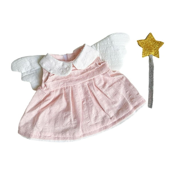Vestido de muñeca de peluche de 20 cm, ropa de muñeca, linda decoración de imaginación, accesorios de muñeca Rosa