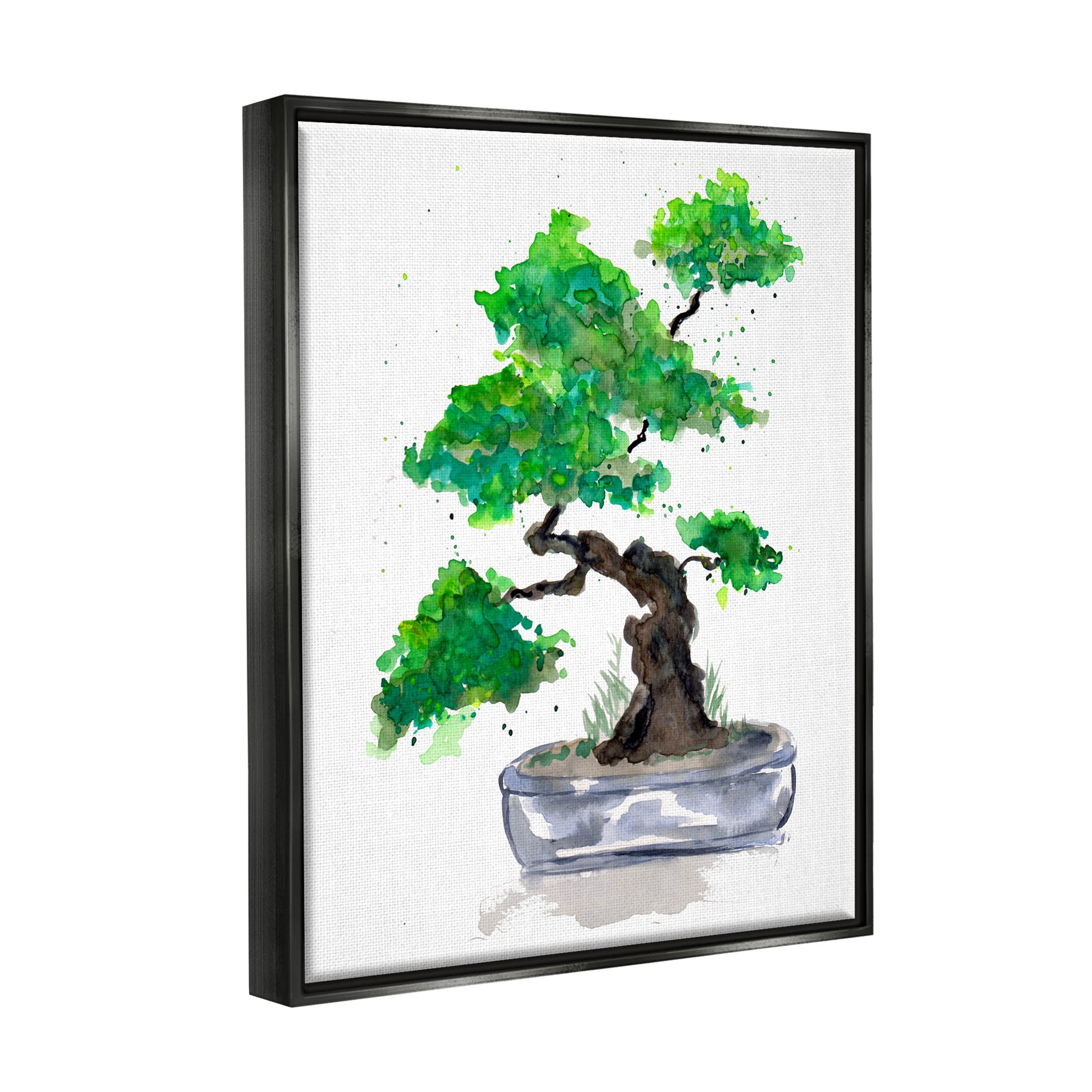 Casual Blooming Bonsai Tree Botanical & Floral Graphic Art Jet Black Framed Art Print Wall Art