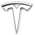 thumbnail image 1 of 3D Metal Car Stickers and Decals Emblem Badge T Logo Tesla Fit,Silver, 1 of 5