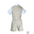 thumbnail image 5 of Boy Infant & Toddler Formal Eton Light Khaki Vest Shorts Suits S M L XL 2T 3T 4T, 5 of 8
