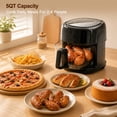 thumbnail image 2 of 5 Quart Air Fryer, 8 Presets Digital Touchscreen with 360° Clear View Window, Non-Stick Basket, Dishwasher Safe, 1350W, Black, 2 of 8