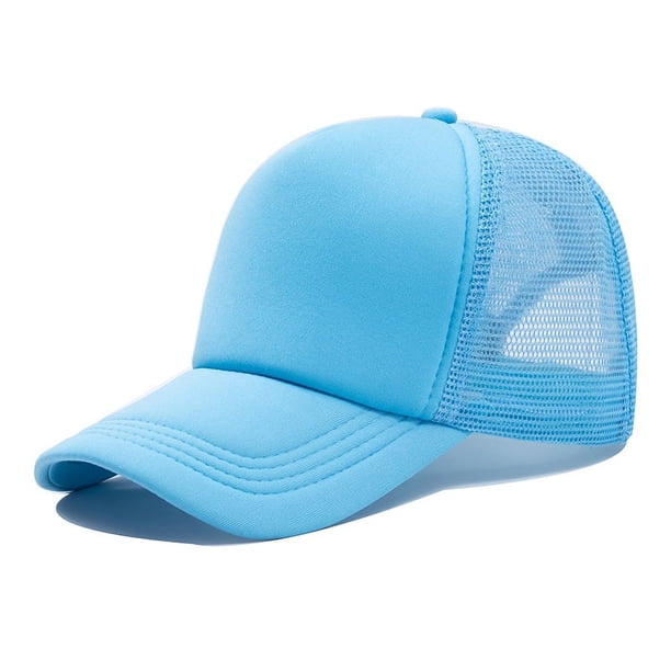 Gorra de malla de esponja en blanco, gorra bordada puntiaguda, gorra de viaje con protección solar impresa, gorra de béisbol para niños