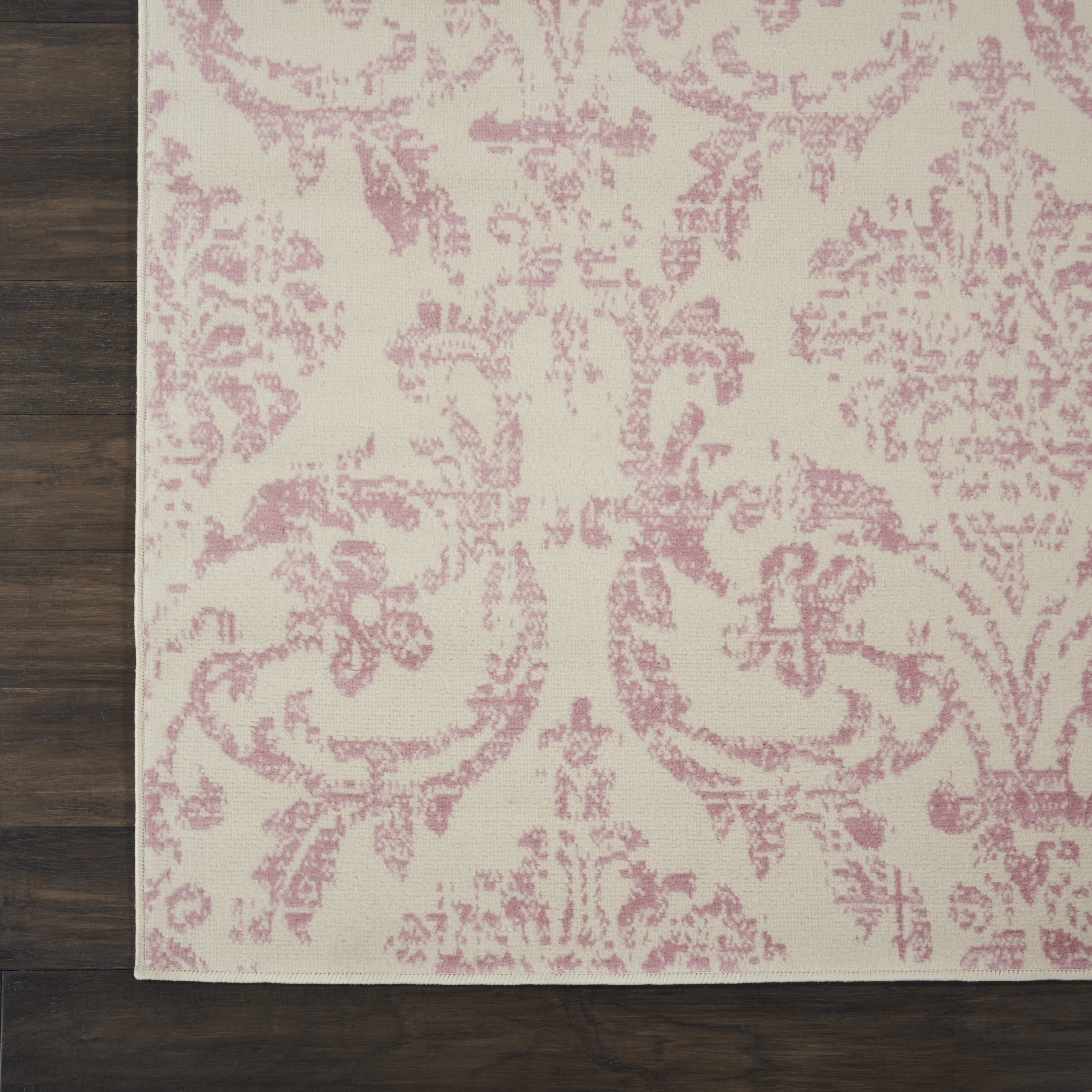 Nourison Bliss Vintage Farmhouse Ivory/Pink 7'10" x 9'10" Area Rug, (8' x 10')