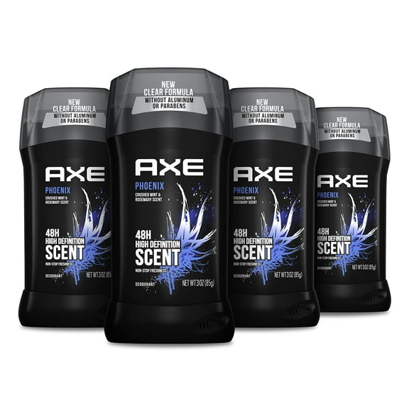 Axe Phoenix Deodorant 48H Odor Protection Crushed Mint & Rosemary Aluminum Free Deodorant For Men 3Oz 4 Count