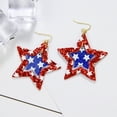 thumbnail image 5 of QIQUWOHUL Independence Day Earrings Red White And Blue Five Pointed Star Exaggerated Geometric European And American Holiday Earrings, 5 of 9