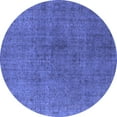 thumbnail image 1 of Ahgly Company Indoor Round Oriental Blue Industrial Area Rugs, 7' Round, 1 of 4