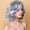 Gray, variant on European and American style women's long curly wig, gray-white short hair, fluffy side-parted bangs, chemical fiber headgear