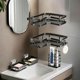 thumbnail image 1 of Estanteria Ducha para Baño, 5PC estantes de regadera de acero inoxidable sin taladrar, Organizador con Ganchos, con jabonera y portacepillos de dientes, para Baño, Cocina., 1 of 4