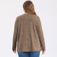 thumbnail image 4 of DARING DIVA Women's Plus Pocket Notch Neck Long Sleeve Blouses 1X Brown, 4 of 6