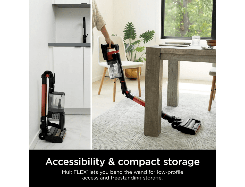 Shark Stratos Cordless Stick Vacuum, Carpet and Hardfloors, Clean Sense IQ Technology, DuoClean PowerFins HairPro, 50-Min Run Time, IZ840HRW Red