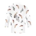 thumbnail image 5 of HKEJIAOI Haut Manches 3/4 pour Femmes Imprimé Floral Col Rond XXL Manches Trois-Quarts Femme Haut, 5 of 5