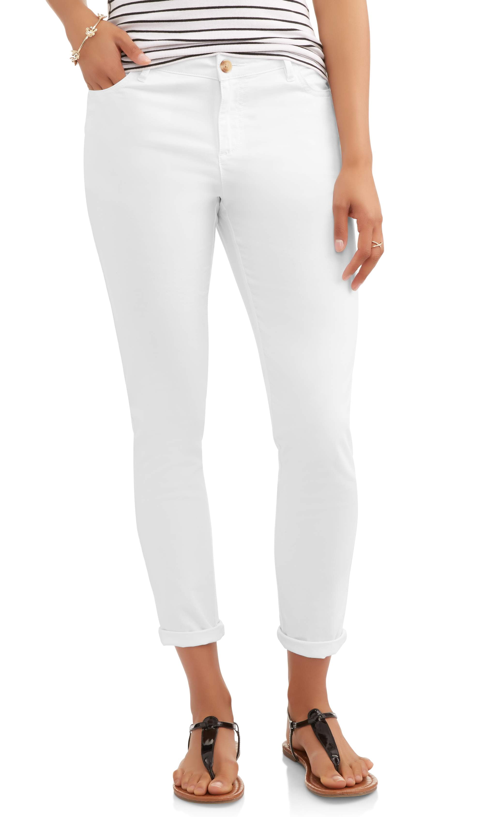 Ladies Roll Cuff Chino Pant - Walmart.com