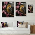 thumbnail image 4 of Designart "Yellow Bird Amid Cherry Blossoms IV" Animals Print on Natural Pine Wood, 4 of 5