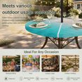 thumbnail image 6 of Round Outdoor Tablecloth with Umbrella Hole and Zipper, Teal Beach Coastal Tablecloth with Elastic Waterproof, Summer Nautical Ocean Seaside Patio Table Covers for 45" - 54" Picnic Pool Tables, 6 of 9
