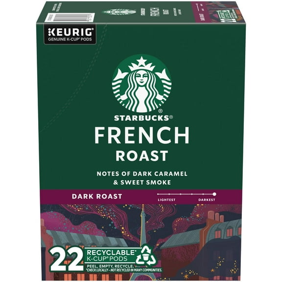 2X - Starbucks Keurig French Roast Dark Roast Coffee Pods - 22 K-Cups