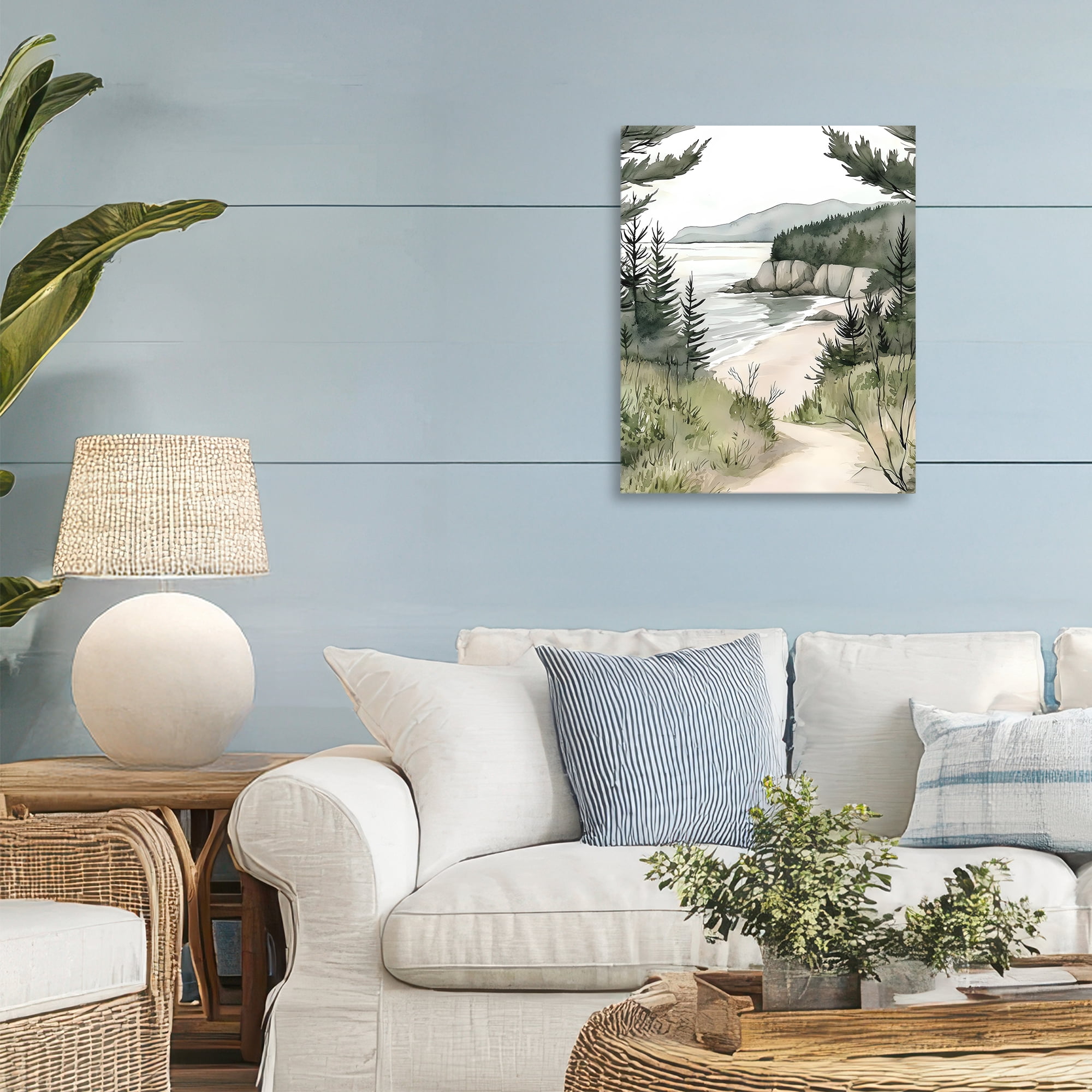 Stupell Industries Coastal Calm Winding Path Canvas Wall Art, design by Riley B