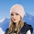thumbnail image 2 of HNMKIU Women's Knit Winter Hat Extra Large Warm Sock Cap for Cold Weather Comfort Pink,One Size, 2 of 4