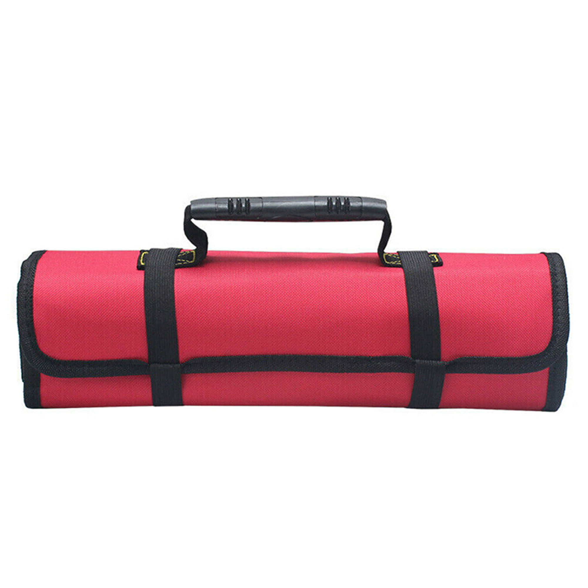 Red Car Repair Tool Roll Holder Bag Storage Pocket Socket Pouch Case Organizer