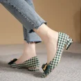 thumbnail image 5 of Zapatos de mujer de primavera y otoño 2024, versátiles, con punta puntiaguda y costuras, nuevos zapatos planos de moda, lazo de pata de gallo, tacones altos básicos, 5 of 5