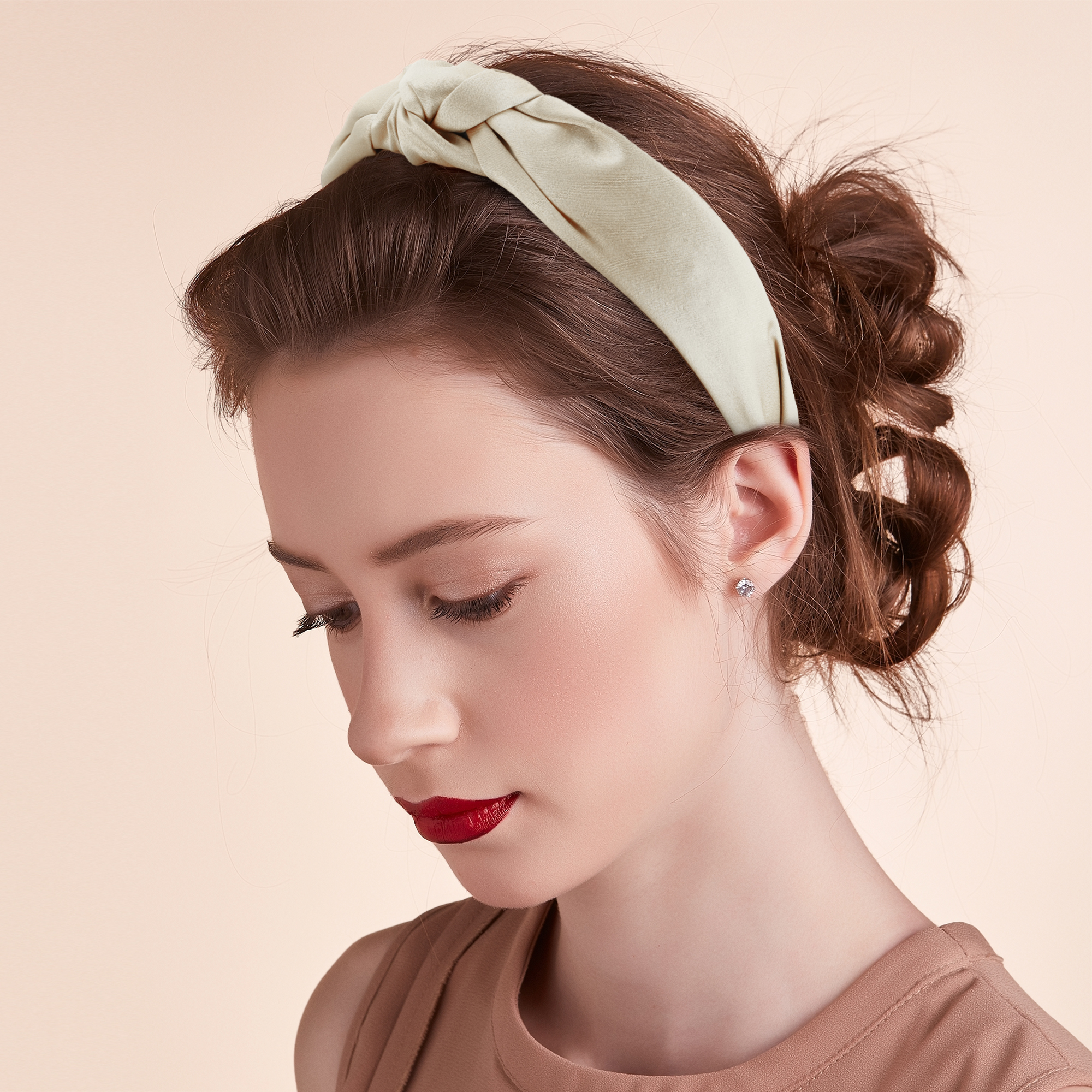 Unique Bargains Silk Knotted Headband Hairband for Women 1.2 