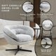 thumbnail image 2 of Silla de oficina de chenilla moderna, silla de acento giratoria de 360 ° con cojín extraíble, silla de oficina redonda, base de metal negro, 2 of 5