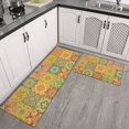 thumbnail image 2 of Pioneer Flower Floral Print Pattern Anti Fatigue Kitchen Rugs Set Of 2, Non Slip Washable Decorative Floor Mats for Kitchen Sink Laundry, 17"x30" and 17"x47", 2 of 6