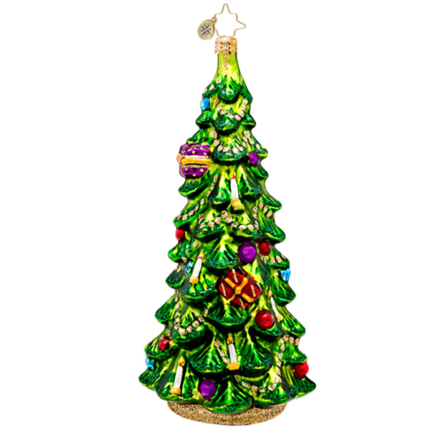 Christopher Radko Glass Christmas Glow Spruce Tree Holiday Ornament