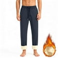 thumbnail image 5 of Mens Fleece Lined Sweatpants with Zipper Pockets Winter Sherpa Lined Pants Straight Leg Open Bottom, 5 of 7
