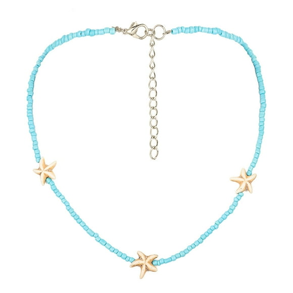 Collar de cuentas de arroz estilo bohemio, cadena para el cuello, cadena para clavícula, joyería para el cuello