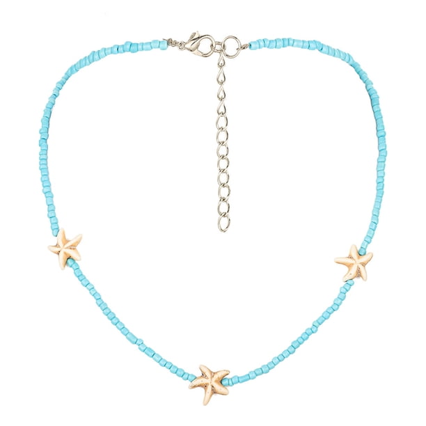 Collar de cuentas de arroz estilo bohemio, cadena para el cuello, cadena para clavícula, joyería para el cuello