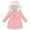 Light Pink, variant on Girls Winter Warm Dress Coat Fleece Lined Jacket Fuzzy Hooded Long Down Kids Windproof Overcoat Outerwear Light Pink for Size 7-8 Years