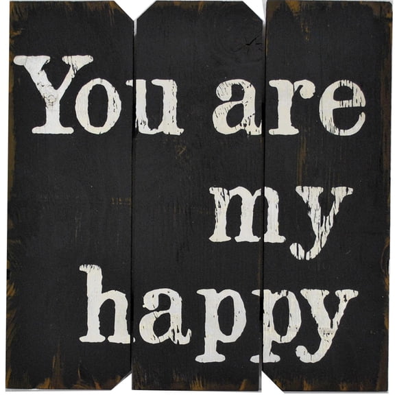 16 in x 16 in. "You are my Happy" by Rough Cut Décor Wood Wall Art