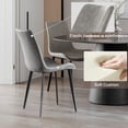thumbnail image 3 of NIUTN Dining Chairs Set of 2,Upholstered Dining Room Chairs with Metal Legs,Faux Leather Kitchen Chairs,Armless Side Chairs,Large Padded, Metal Legs,Grey, 3 of 9